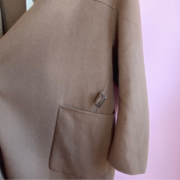 Jil Sander Uniqlo Collab Wool Cashmere Blend Wrap Coat, Tan, M - Picture 11 of 14